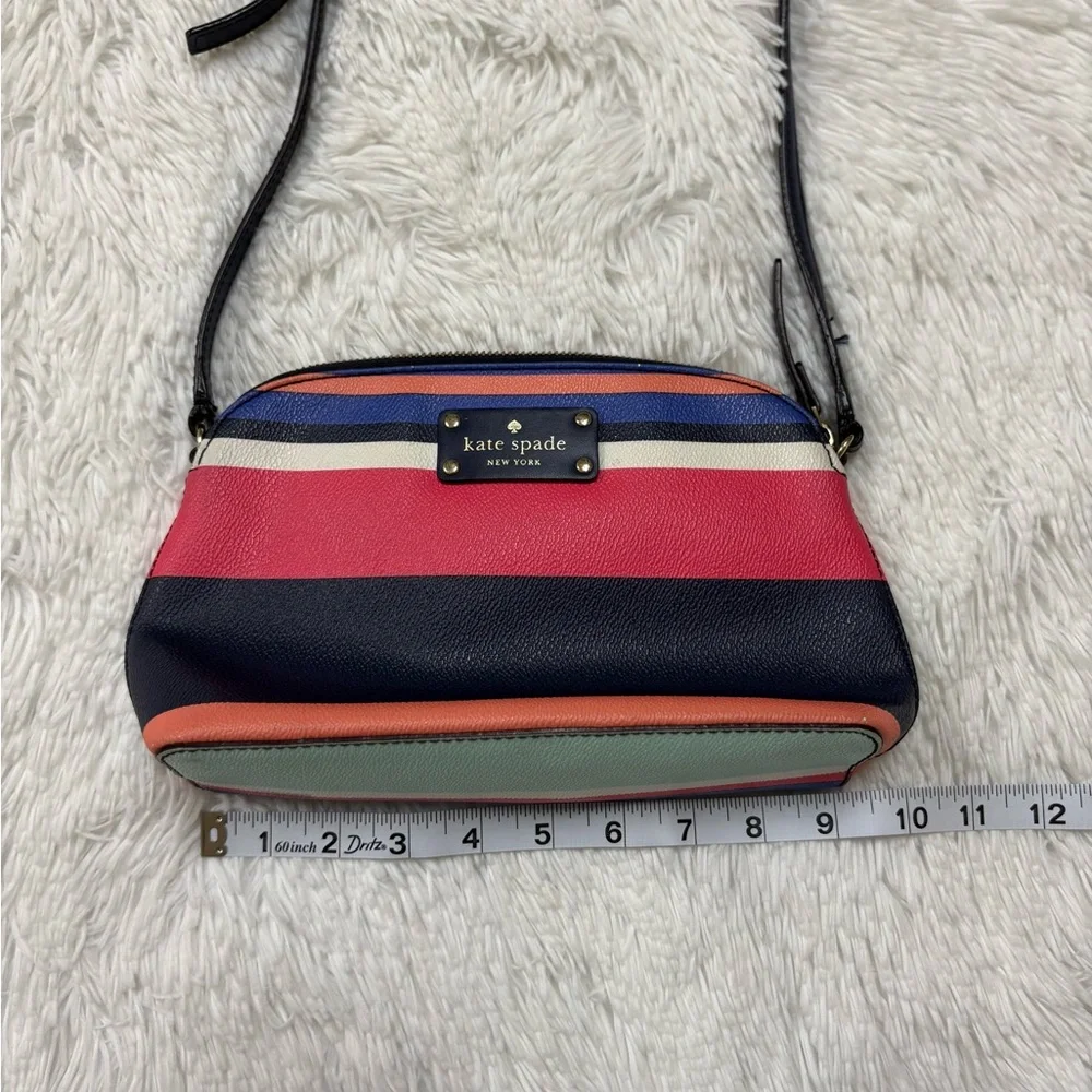 Kate Spade Navy and Pink Striped Crossbody Bag